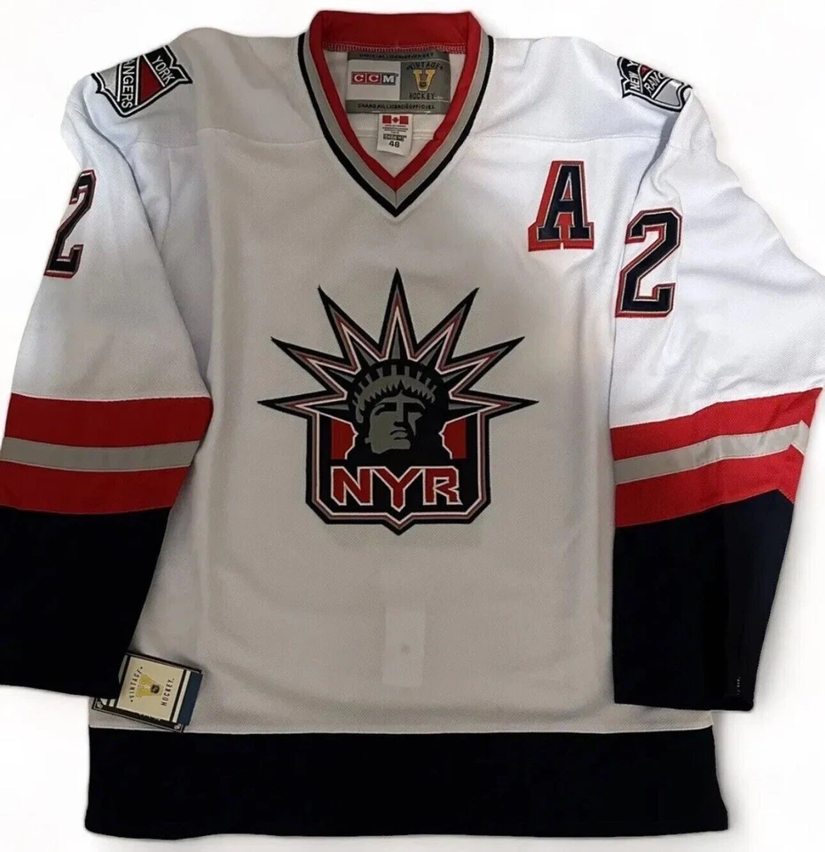 Brian Leetch New York Rangers White Statue of Liberty CCM Jersey (Men's Sizes) - Image 2 of 3