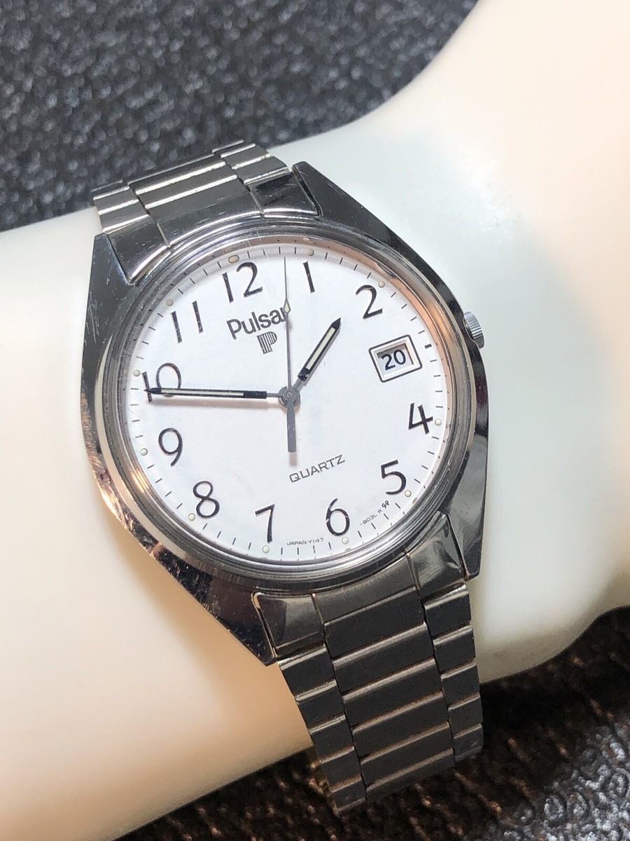 Vintage PULSAR by Seiko Men's Watch Stainless Steel Y147-8009 36mm