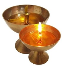 2 X Brass Diya For Puja | Pooja Aarti Arti De...