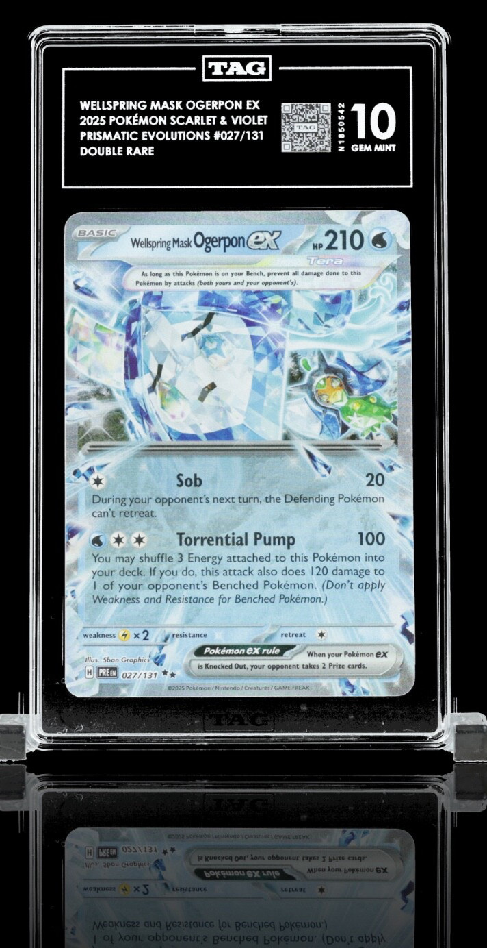 27/131 Pokemon Wellspring Mask Ogerpon Ex Prismatic Evolutions - TAG 10 - RANK 1