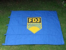 original alter Banner Flagge Fahne der FDJ der DDR in Baumwolle