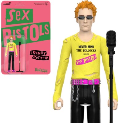 Super7   ReAction Fig   Johnny Rotten Nevermind the Bollocks   3 ¾ '' Ships Free