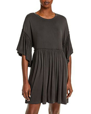 Aqua Dress Baby Doll Washed Black Gray Women Sz M NEW NWT BL9
