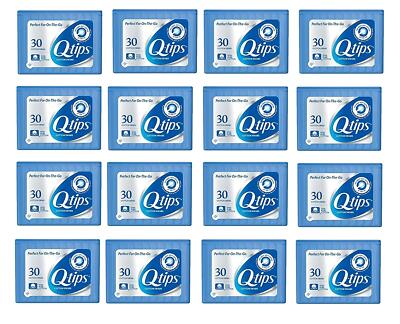 Q-tips Cotton Swabs Travel Size, 30 Count, (Pack of 16)
