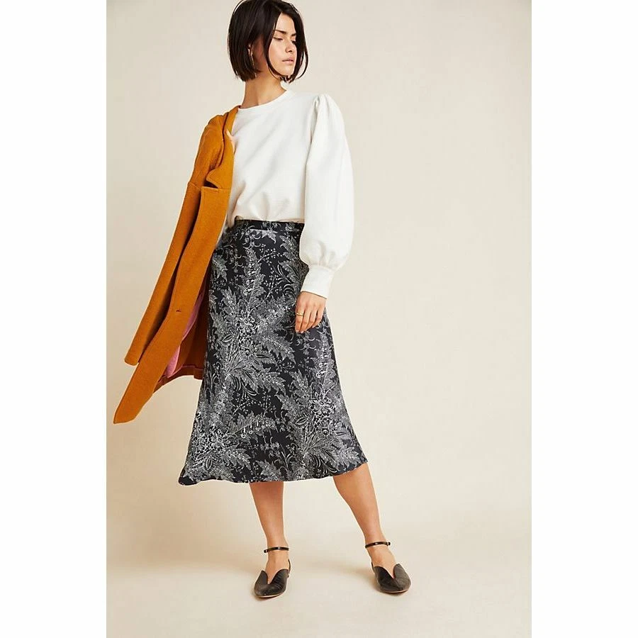 Satin midi top skirt bias