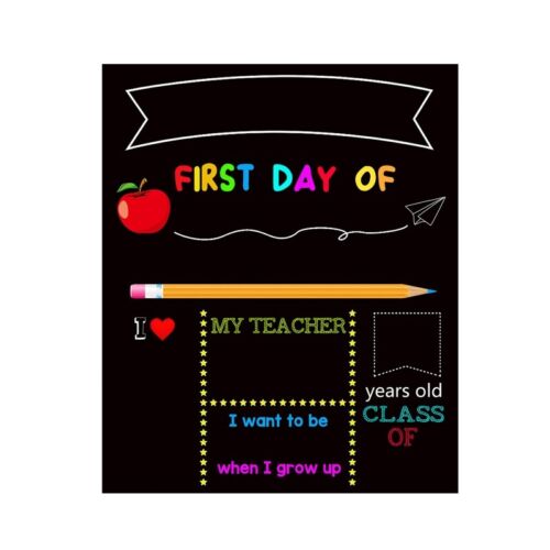 First & Last Days of School Chalkboard for Kid Boy Girl 10x12 Inch Double Sided - Picture 1 of 8