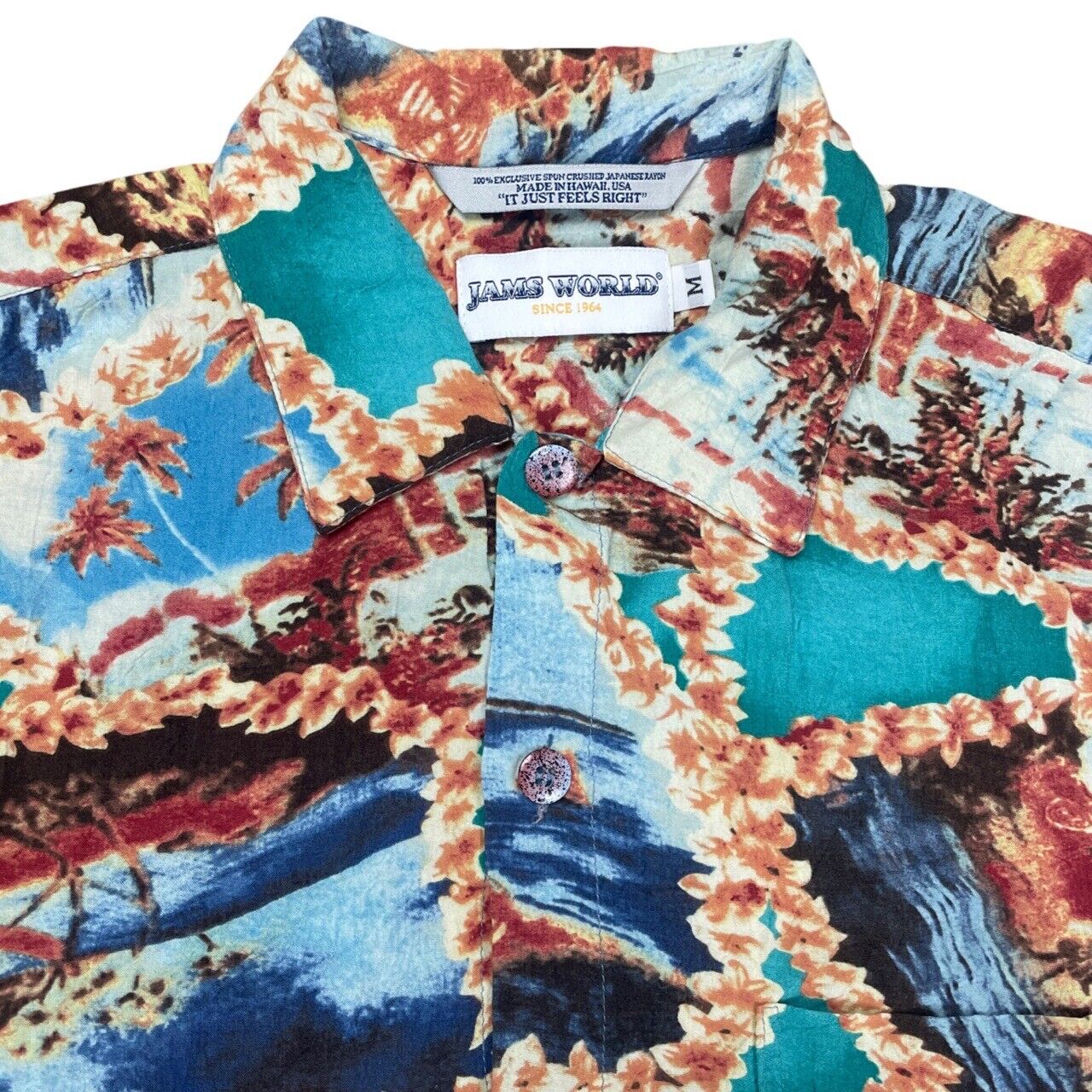 Jams World Hawaiian Shirt Medium Floral Multicolo… - image 3