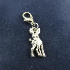 FAWN DEER Charm Zipper Pull Keychain Add On Clip Dangle Animal Nature Forest