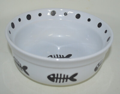 Dog Cat Pet Bowl Signature Paws And Fish Stoneware Food Water Dish 5