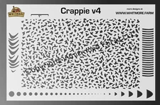 Crappie v4 Mesh Fishing Lure Airbrush Stencil - Mylar Reusable