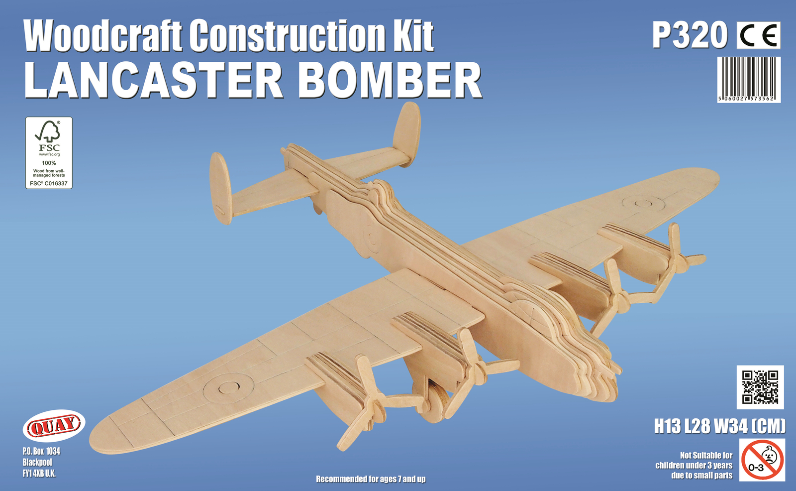 Quay P320 Lancaster Bomber Woodcraft Construction Kit