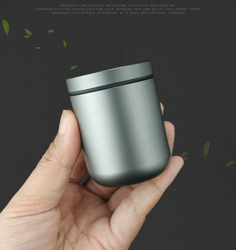 EDC Aluminium Alloy Waterproof Storage Box Sealed Pill Case Container Travel Cup - Picture 2 of 16