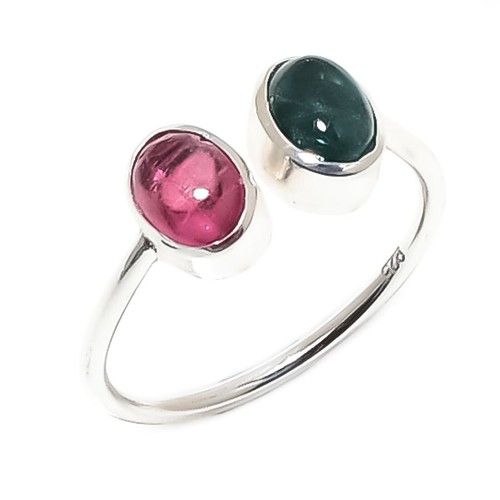 indicolite - Pink Tourmaline Gemstone Handmade 925 Sterling Silver Ring Size 7 - Picture 6 of 9