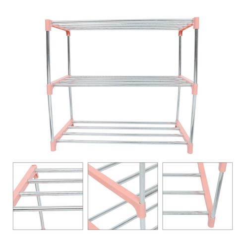 Stainless Steel Shoe Rack Child Storage Organizer Stackable Holder - Picture 10 of 12
