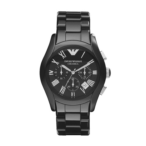 NEW AUTHENTIC EMPORIO ARMANI BLACK CERAMICA CERAMIC CHRONOGRAPH