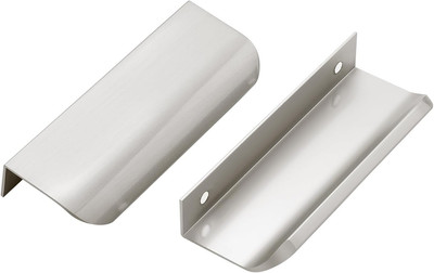 30 Pack Cabinet Handles Finger Edge Pulls 102Mm/4 Inch Silver Drawer Edge Pulls 