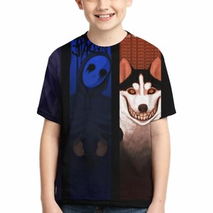 Boys Summer Short Sleeve Crew Neck T-Shirt Children Kids Top with Horse Logo