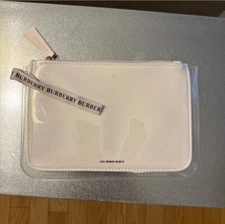 BURBERRY beauty pink Pouch Toiletry Cosmetic makeup bag pouch designer logo 8x6