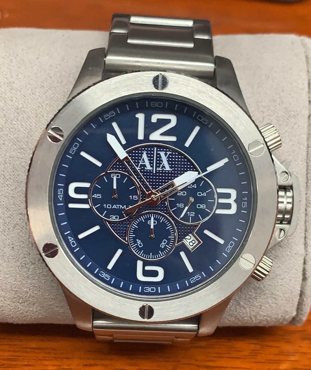 Armani Exchange AX1512 Blue Dial Stainless Steel Chronograph Men