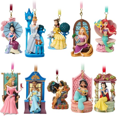 Disney 2024 Complete Collection of 10 Seated Princess Sketchbook Ornaments NEW!