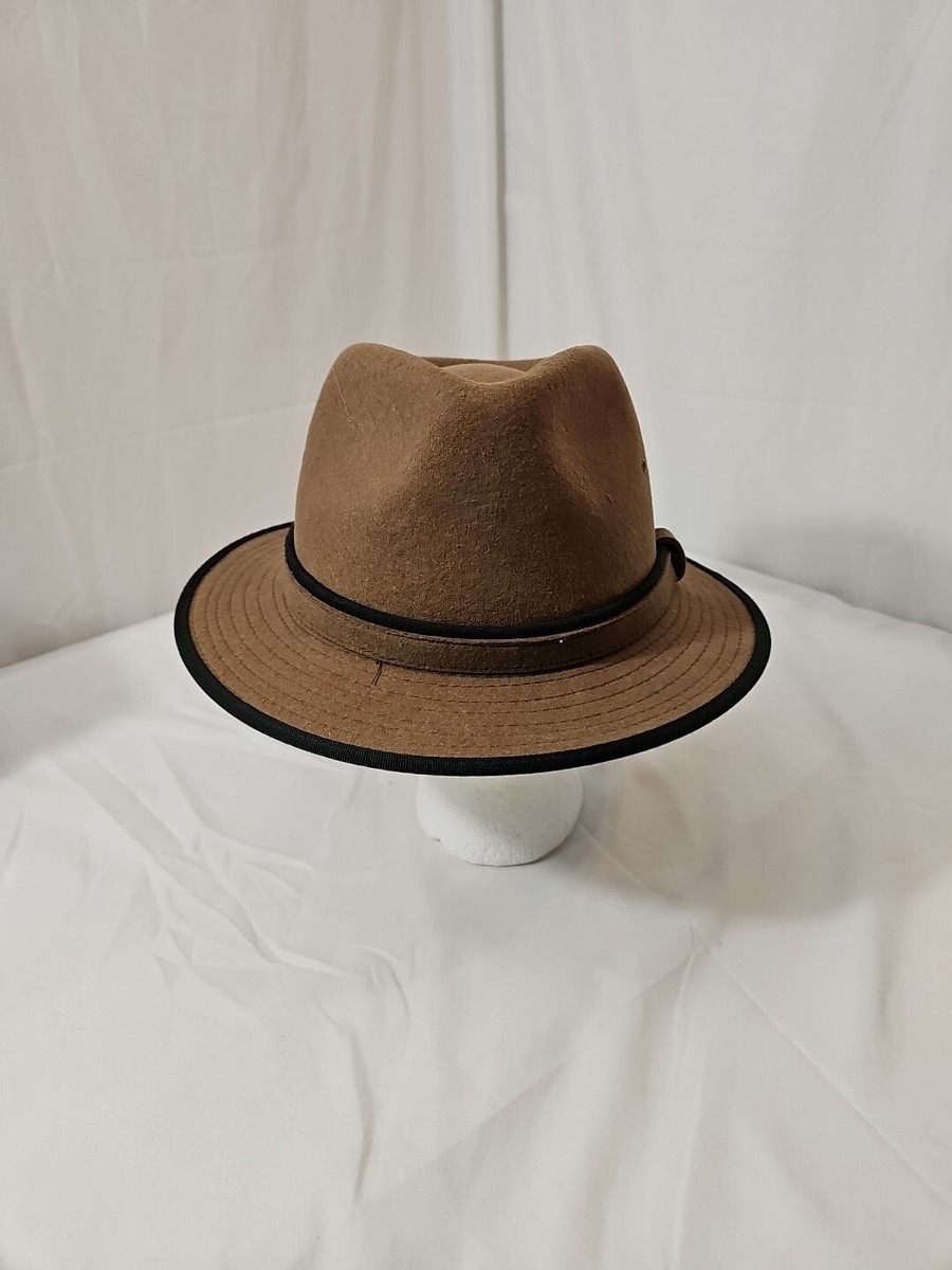 Scala- Dorfman Pacific Brown Wool Felt Travler Hat, Hand Made