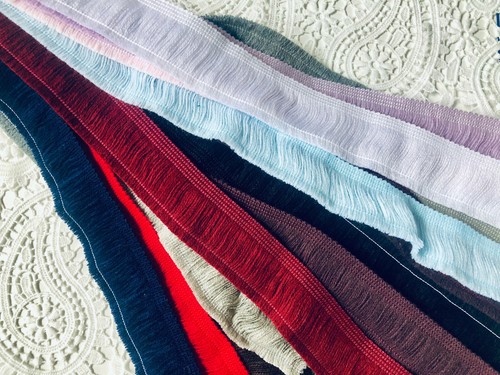 GRIS OSCURO Cepillo Flecos Borlas Textil Corte Almohada Cortinas 40mm CUALQUIER LONGITUD - Imagen 3 de 4