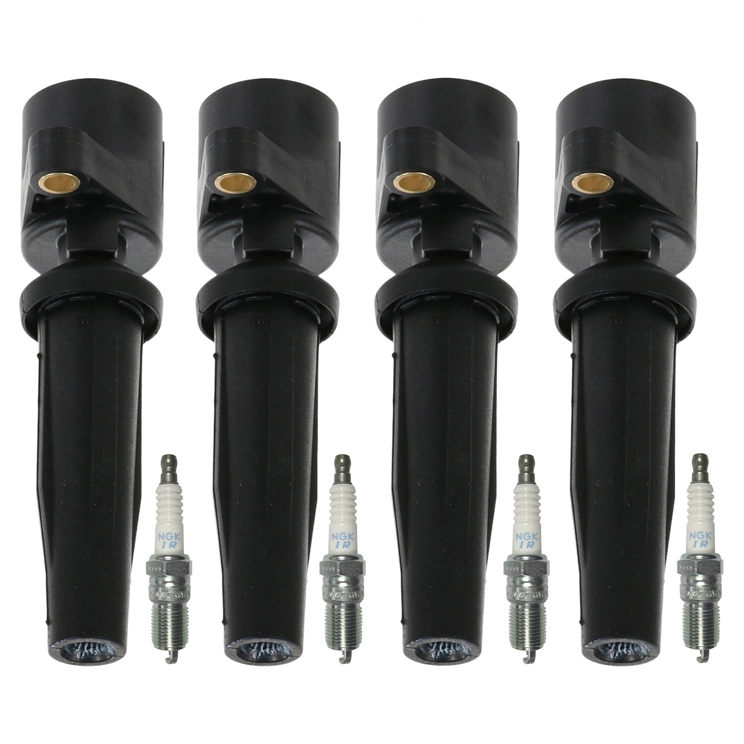 Bosch 4 Ignition Coil NGK 4 Laser Iridium Spark Plug Kit For Focus Mazda 3 L4