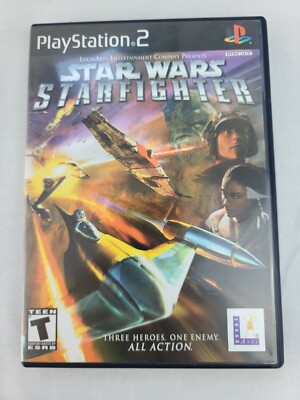 Star Wars Starfighter Sony PlayStation 2 PS2 Black Label Complete In Box CIB
