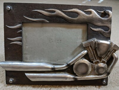 3D Motorcycle Harley Davidson Engine 3.5 x 5.5 Resin Photo Picture Frame