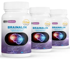 3 Pack Brainalin, promueve la claridad mental-60 Cápsulas x3