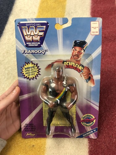 1997 JUSTOYS BEND-EMS SERIES 5 WWF FAAROOQ MOC WWE...