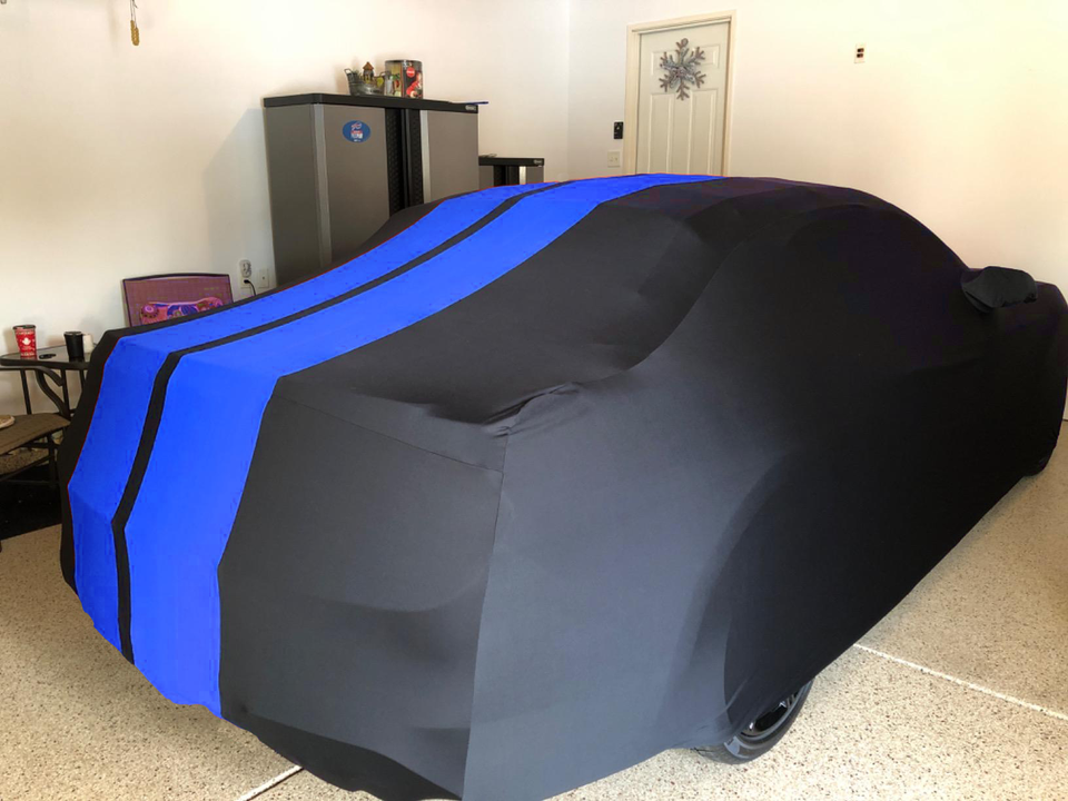 For Jaguar FType Blue Satin Indoor Scratch Car Cover Dustproof Protect
