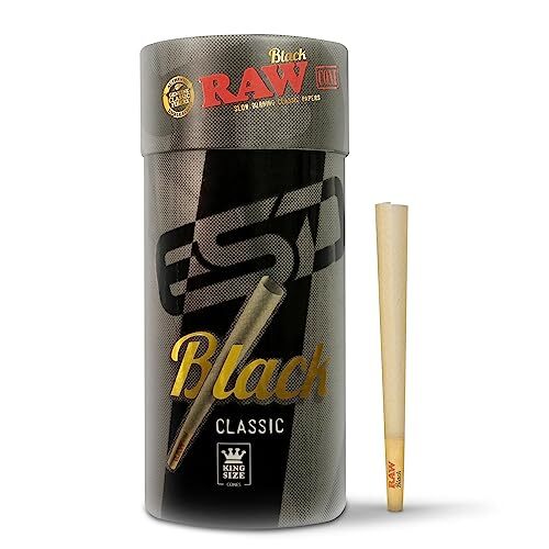 RAW Black Cones King Size - 100 Pack Natural Pre Rolled Rolling Paper Pressed