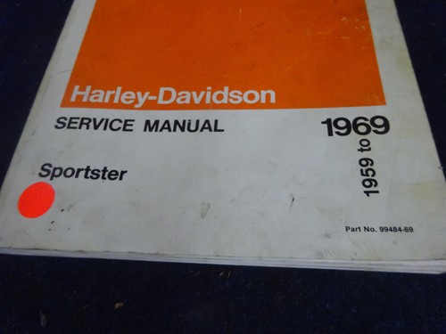 HARLEY DAVIDSON Ironhead Sportster 1959-69 old style OEM 99484-69 Service Manual - Picture 2 of 14