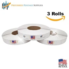 Wafer Seals - 1 Inch Round White Color Circle 5000 per Roll, 3 Rolls Per Box 