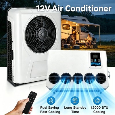 12000BTU 12V Split AC Kit Electric RV Air Conditioner for Truck Van Caravan Boat