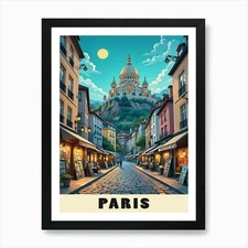 Paris Vintage Travel Poster 27 Art  Framed Wall Art Poster Canvas Print Picture