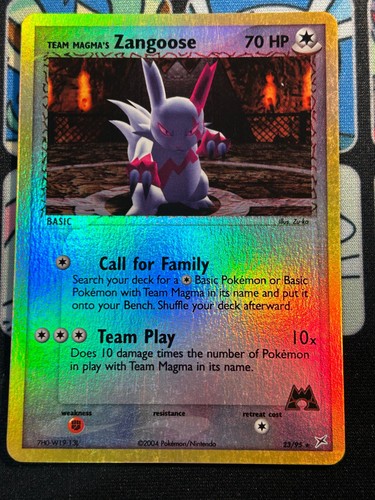 Team Magma's Zangoose 23/95 Rare Team Magma vs Team Aqua Pokemon Reverse Holo NM