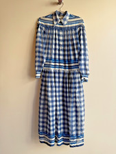Alberta Ferretti Gingham Blue & White Tent Dress Size 42