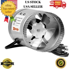 4 Inch Inline Duct Fan 100 CFM Low Noise HVAC Ventilation Exhaust Fan for Grow T