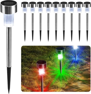 10x Solar Pathway Stake Lights LED Outdoor Garden Yard Patio Lawn Landscape Lamp