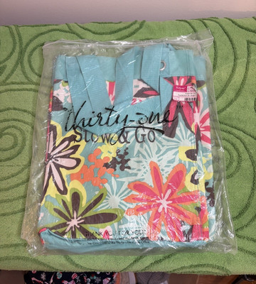 Thirty-One essential storage Blue Double Handles Snap Closure