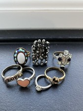 Vintage Costume Jewelry Ring Lot 6pc Junk for Parts Claddagh Boho Retro AS IS