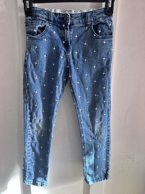 Girls Stella McCartney Star Pattern Straight Leg Jeans Size 8