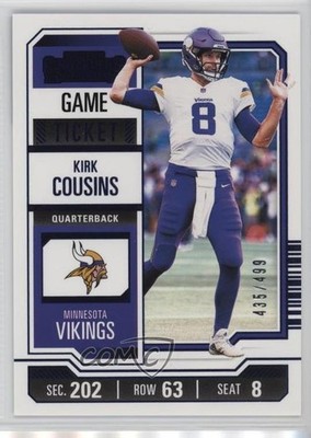 2023 Panini Contenders Blue Game Ticket 435/499 Kirk Cousins #68 d4y