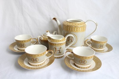 Imperial Porcelain Mosaic Tea Set, Bone China Service for 4