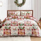 Christmas Quilt Size, Rust Red Patchwork Bedspreads King Patchwork Red