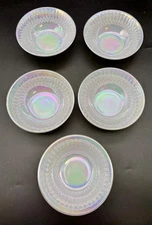 VTG Federal Glass Bowls "Moonglow" Iridescent - Set 5 - 1970s 5"