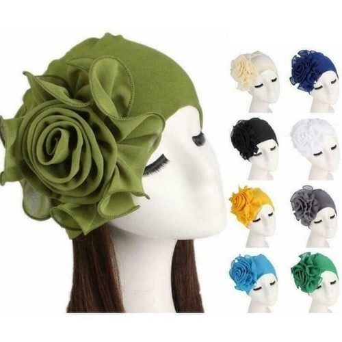 Ladies Muslim Hair Loss Wrap Cancer Chemo Caps Turban Hats Hijab Beanie Scarf - Picture 3 of 98