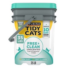 Unscented Clumping Cat Litter, 35 lb Pail, Low Dust Free and Clean Formula